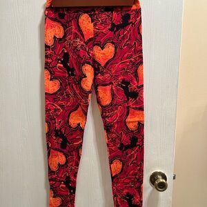 LuLaRoe Unicorn and Hearts Leggings OS